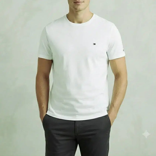 [BUNJANG] Tommy Hilfiger Men's Round Neck Short Sleeve T-Shirt Size 110 / [110]타미힐피거 반팔 라운드티