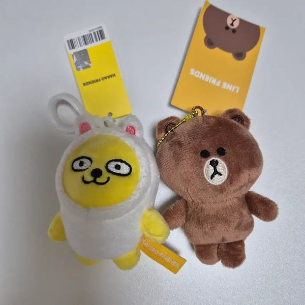 [BUNJANG] Kakao Friends x Line Friends Muzi & Brown Authentic Keyring Bundle Set / 일괄)카카오 라인 무지 브라운 정품 키링