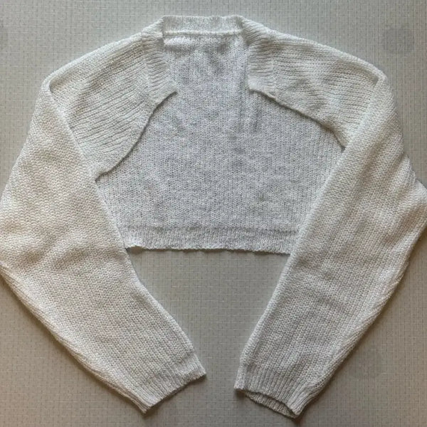 [BUNJANG] White Bolero Cardigan / 화이트 볼레로 가디건