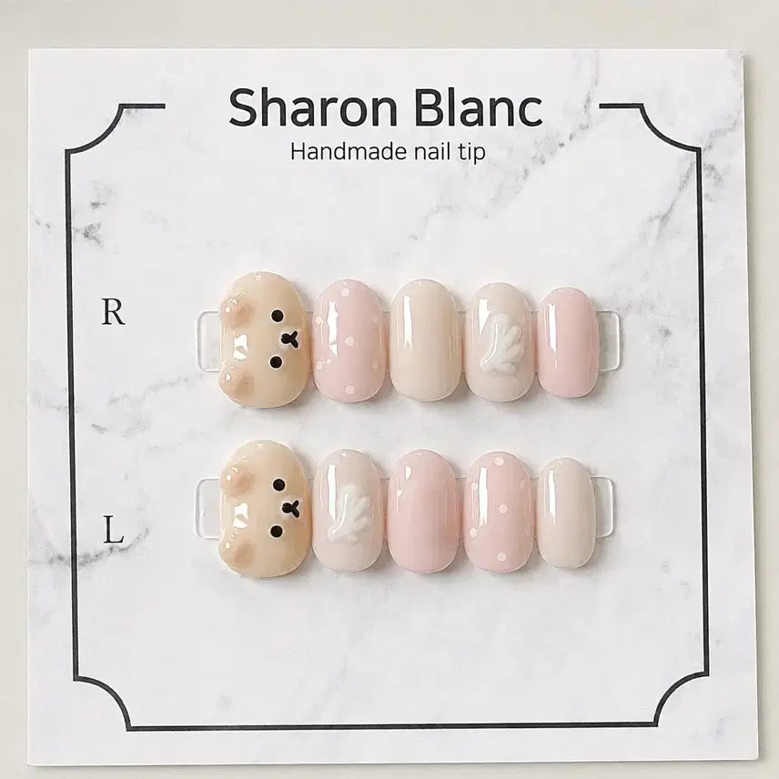[BUNJANG] Sharon Blanc Angel Rilakkuma Korilakkuma Nail Tips - 15 Shapes Available / 엔젤 리락쿠마 코리락쿠마 네일팁 / 15종 쉐입