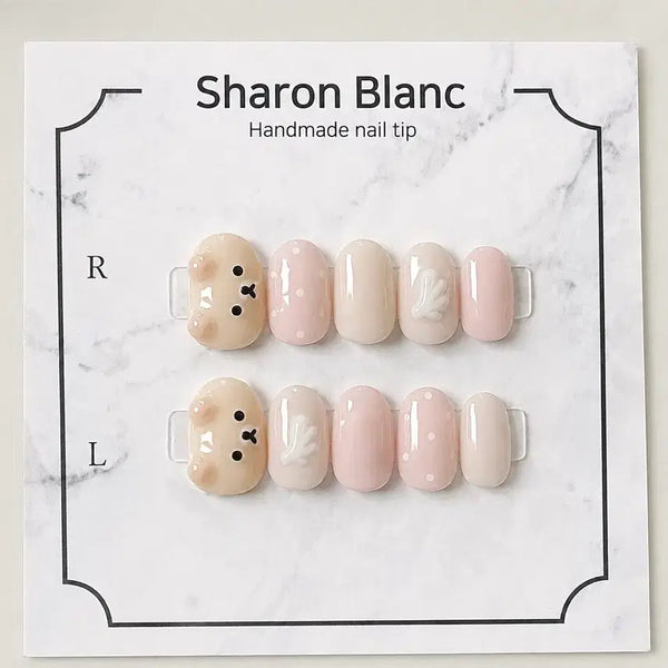 [BUNJANG] Sharon Blanc Angel Rilakkuma Korilakkuma Nail Tips - 15 Shapes Available / 엔젤 리락쿠마 코리락쿠마 네일팁 / 15종 쉐입