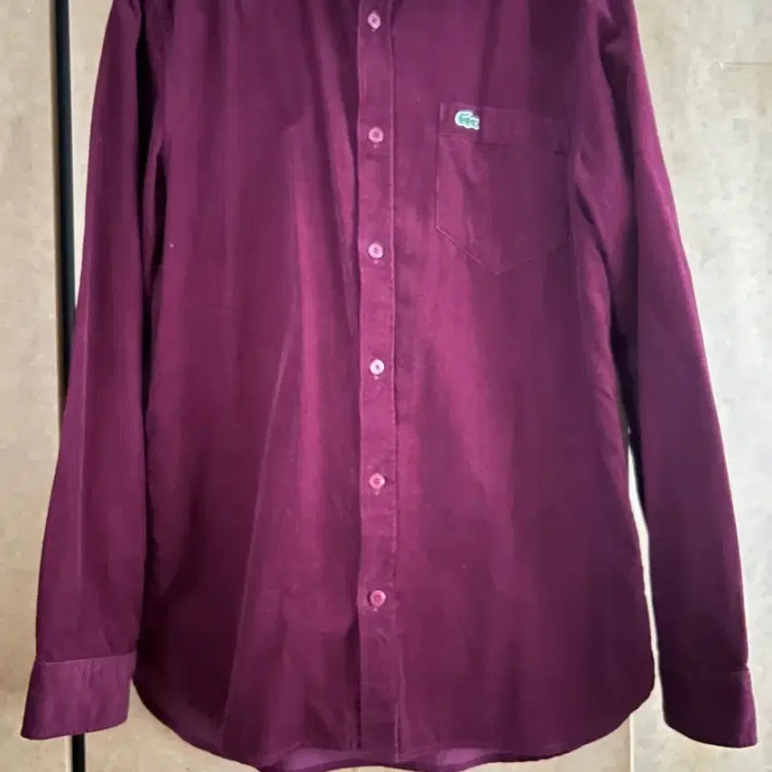 [BUNJANG] Lacoste Burgundy Corduroy Shirt US (S) / 라코스테 새상품 버건디 코듀로이 셔츠 US (S)