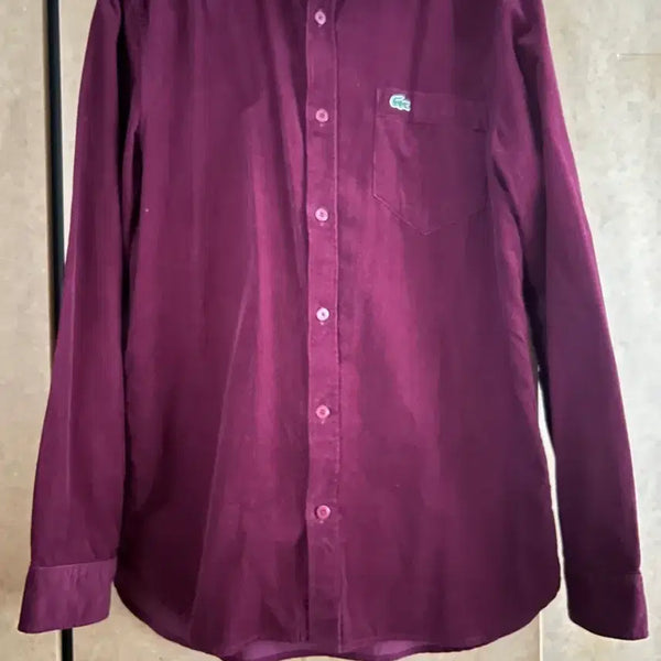 [BUNJANG] Lacoste Burgundy Corduroy Shirt US (S) / 라코스테 새상품 버건디 코듀로이 셔츠 US (S)