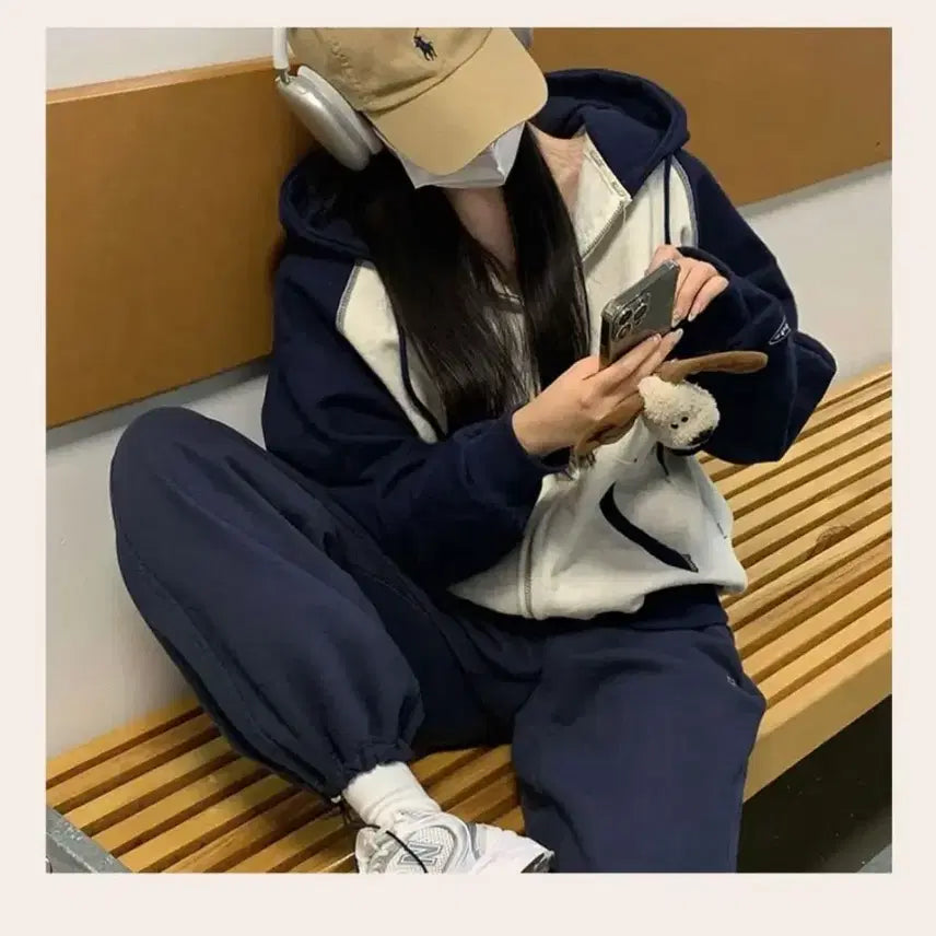 [BUNJANG] Badelly Raglan Oversized Hoodie Zip-Up / 베이델리 나그랑 박시 후드집업