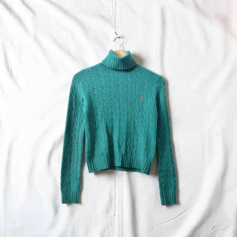 [BUNJANG] Polo Ralph Lauren Cropped Cable Wool Knit Sweater (Size S) / 폴로 랄플로렌 크롭 케이블 울 니트 M0828