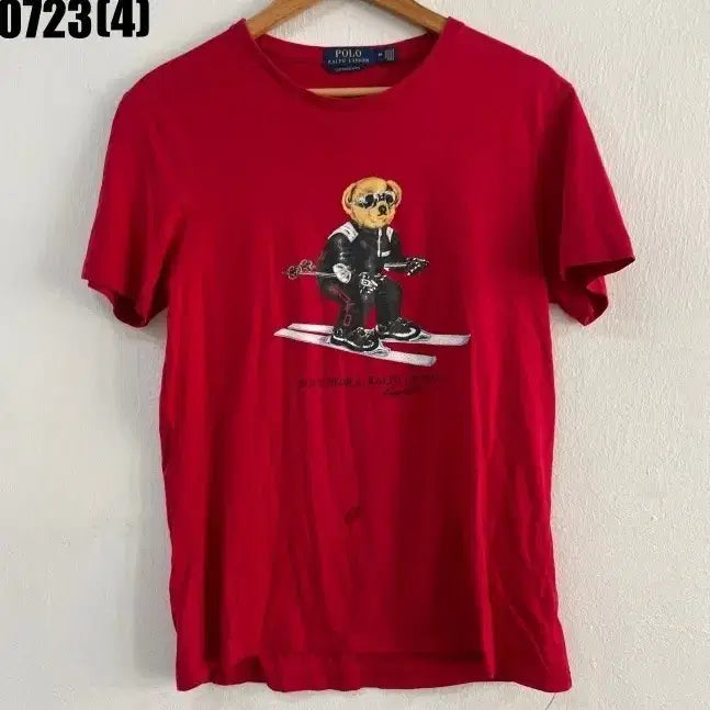 [BUNJANG] Polo Ralph Lauren Ski Bear Short Sleeve T-Shirt Red M / 폴로 랄프로렌 스키 베어 반팔티 레드 M 0723