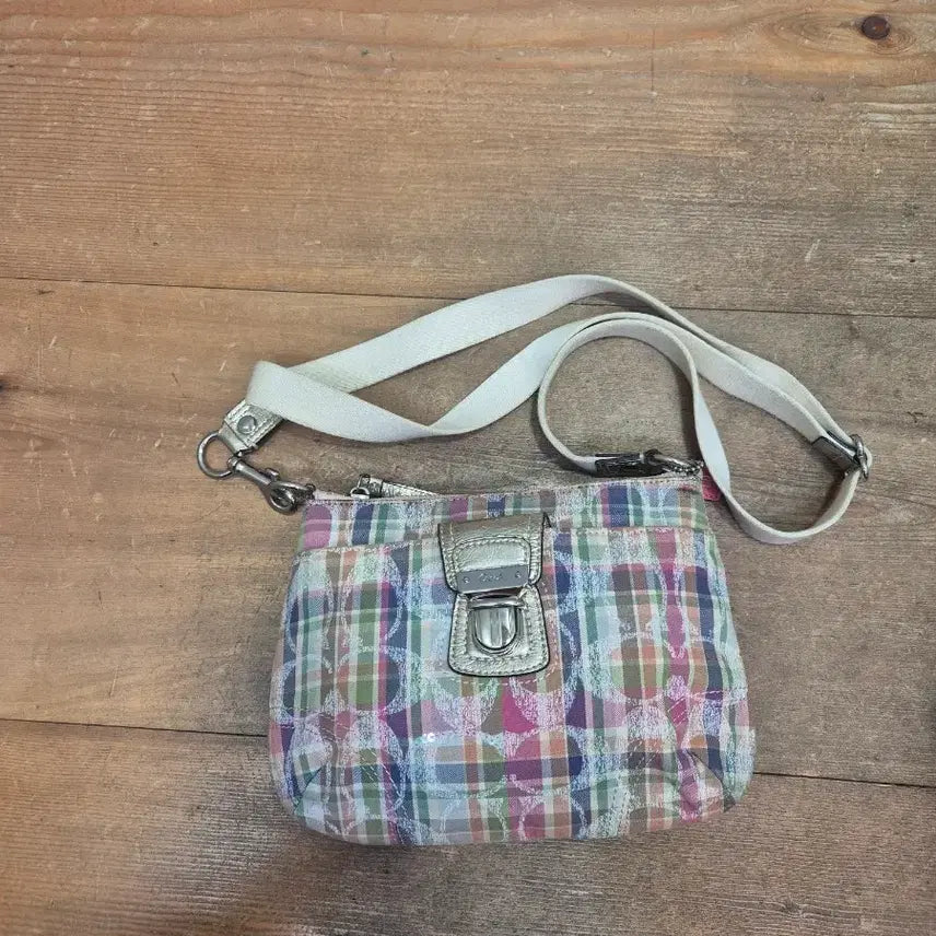 [BUNJANG] Coach Check Pattern Crossbody Bag / 코치 체크 패턴 크로스백