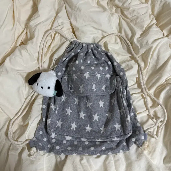 [BUNJANG] Star Print Drawstring Backpack / 별땡땡이 복조리백팩