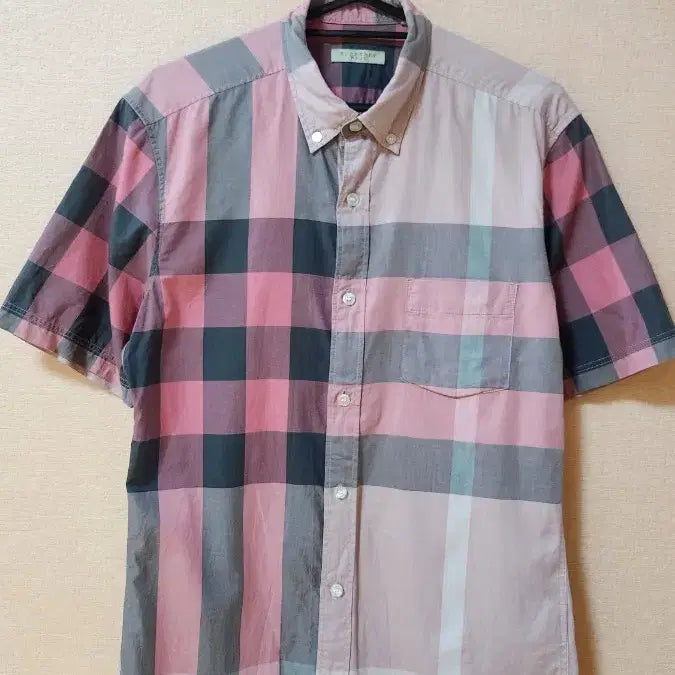 [BUNJANG] Burberry Brit Check Pattern Short Sleeve Shirt - Size S / 버버리브릿셔츠 S