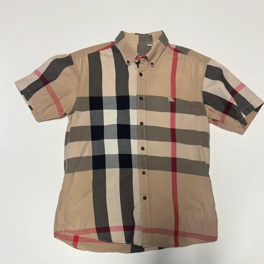 [BUNJANG] Burberry Vintage Nova Check Short Sleeve Shirt M-L / 올드 빈티지 버버리 시그니처 노바체크 반팔 셔츠 M ~ L
