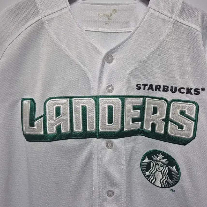 [BUNJANG] SSG Landers Starbucks 22nd Anniversary Limited Edition White Baseball Jersey / 한정판 SSG랜더스벅 화이트 유니폼 100