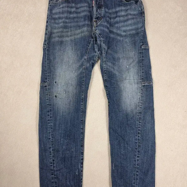 [BUNJANG] DSQUARED2 Men's Italian Made Distressed Denim Jeans - Size IT 56 (Big Size) / 디스퀘어드2(DSQUARED2) 입체 절개 데님 진 청바지