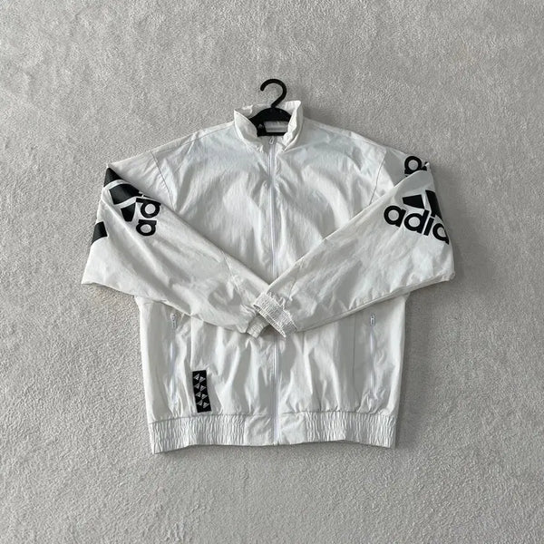 [BUNJANG] Adidas Woven Windbreaker Jacket L (Cream Ivory) / L 아디다스 우븐 바람막이 자켓 100