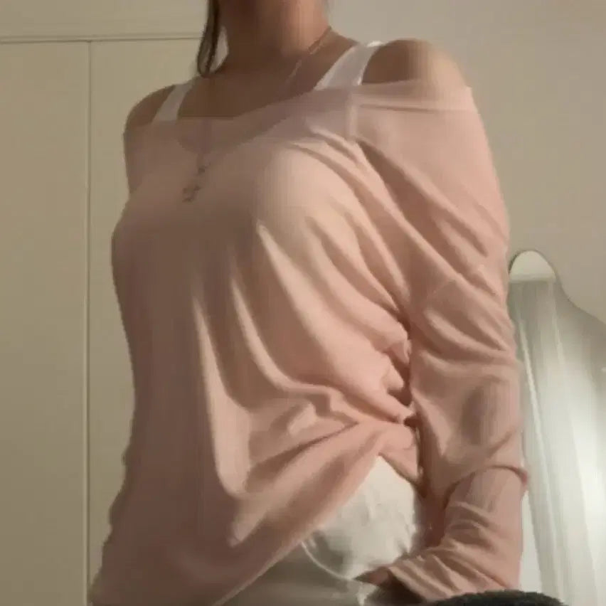 [BUNJANG] Light Pink Long Sleeve Top / 연핑크 긴팔슬리브탑