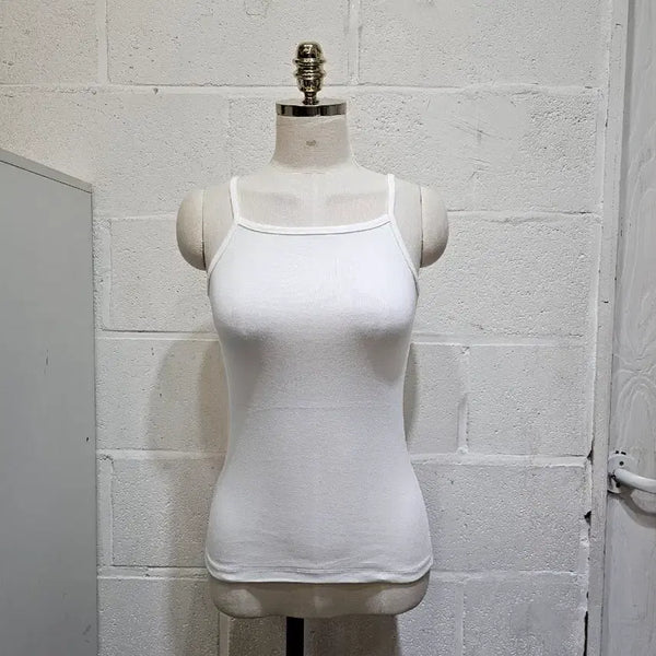 [BUNJANG] High Neck Sleeveless Top - White / 신축성 좋고 부드러운 하이넥 나시- 화이트