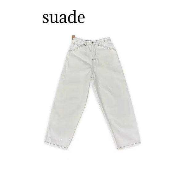 [BUNJANG] Suede Wide Denim Pants / (30)suade 와이드 데님 팬츠
