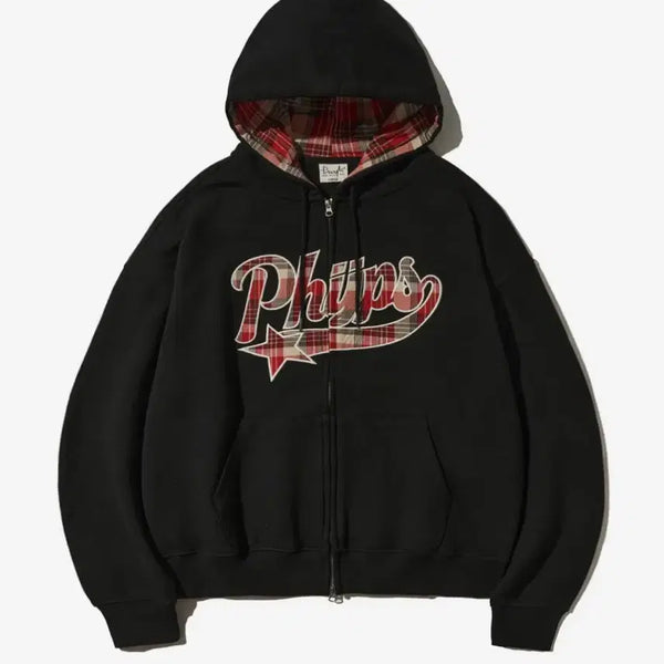 [BUNJANG] Physical Department Check Hood Zip-up Black / 피지컬 디파트먼트 체크 후드집업 블랙