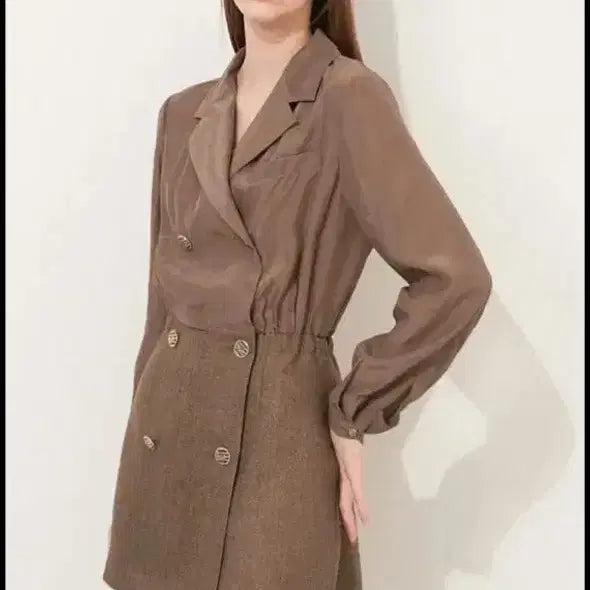 [BUNJANG] TIME Brown Wrap Jumpsuit One-Piece Dress / 타임 점프수트브라운 랩 원피스