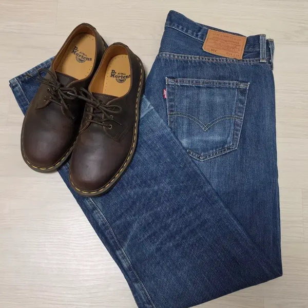 [BUNJANG] Levi's 501 Vintage Big E Straight Denim Jeans (Size 34x34) / [판매](34-34)빈티지 리바이스 501 스트레이트 데님(빅E)