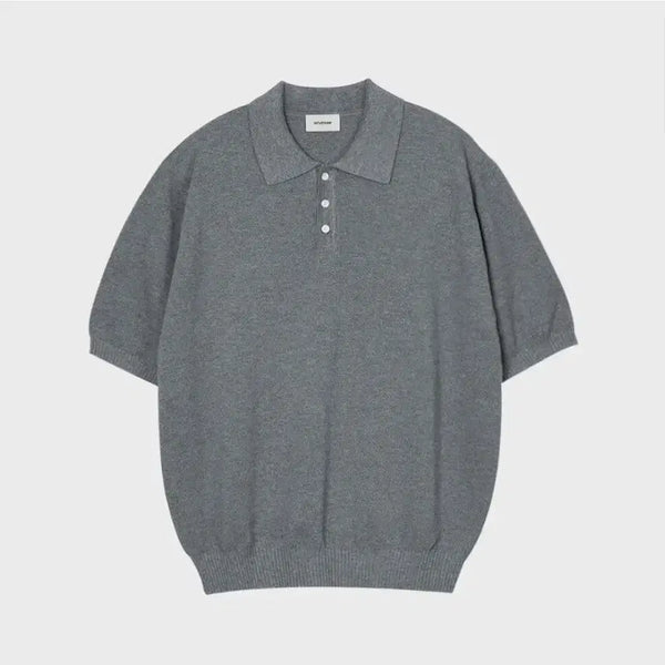 [BUNJANG] The Row Cotton Silk Knit Collar T-Shirt / (105)인더로우 코튼실크 니트카라티