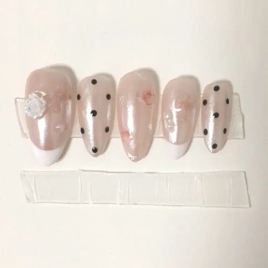 [BUNJANG] Handmade Rose Chrome Powder Nail Art Tips / 수제 장미 크롬 파우더 네일