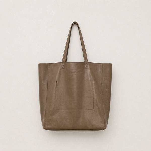 [BUNJANG] Margaret Howell Shrunken Leather Tote Bag Brown Khaki / [MARGARET HOWELL] 브라운 카키 슈렁큰 레더 토트백