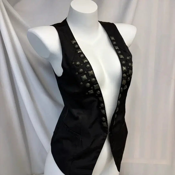 [BUNJANG] H&T Studded Black Vest / h&t 락시크 스터드 블랙 베스트 #csz881