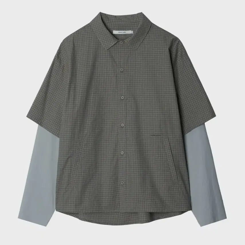 [BUNJANG] NOD LABS Layered Sleeve Check Shirt - Beige (M) / 노드랩스 셔츠