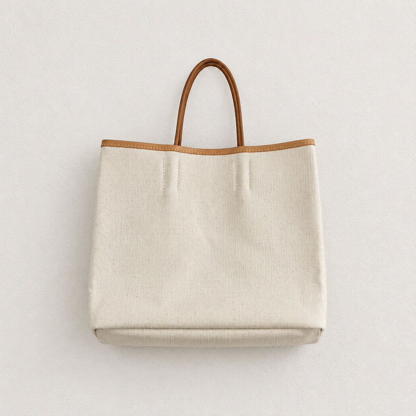 [BUNJANG] AMIACALVA X TOMORROWLAND Leather Strap Canvas Tote Bag / [AMIACALVA X TOMORROWLAND] 레더 스트랩 캔버스 토트백