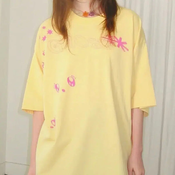 [BUNJANG] Nice Ghost Club Yellow Logo Short Sleeve T-Shirt Size S / 나이스고스트클럽 옐로우 로고 반팔 티셔츠 S