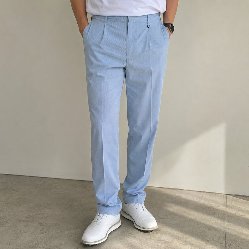 [BUNJANG] Black & White Seersucker Golf Pants (Size 37-38) / [37-38]블랙앤화이트 시어서커 골프바지