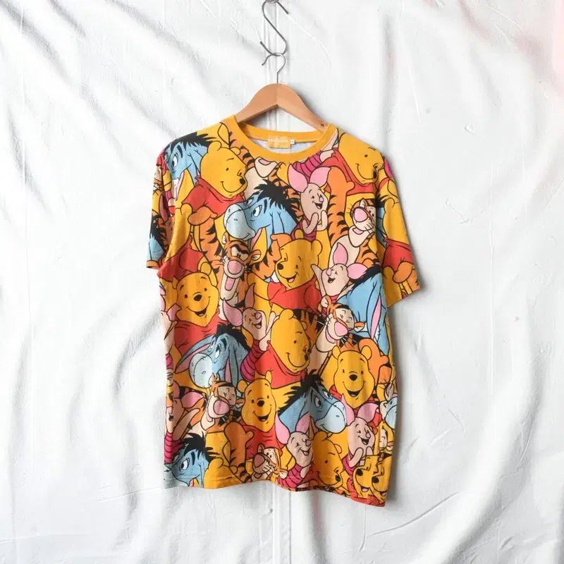 [BUNJANG] Disney Official All-Over Pattern Short-Sleeve T-Shirt (L) / 디즈니 정품 풀패턴 반팔티 M0825