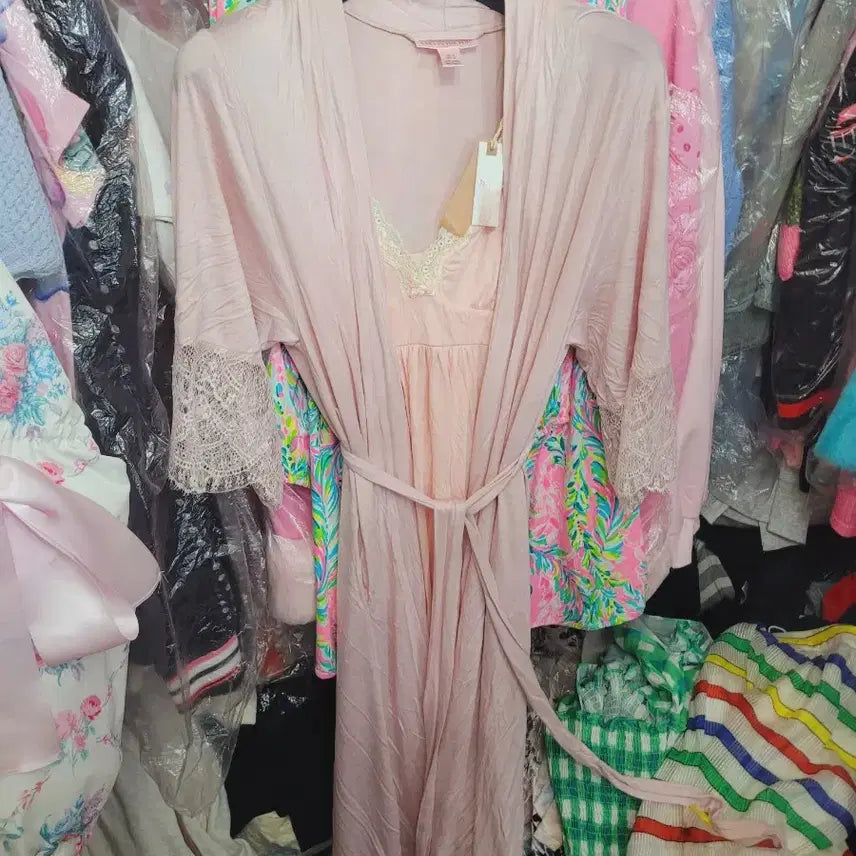 [BUNJANG] Imported Pink Lace Slip Set / 핑크색 레이스 슬립 수입 세트