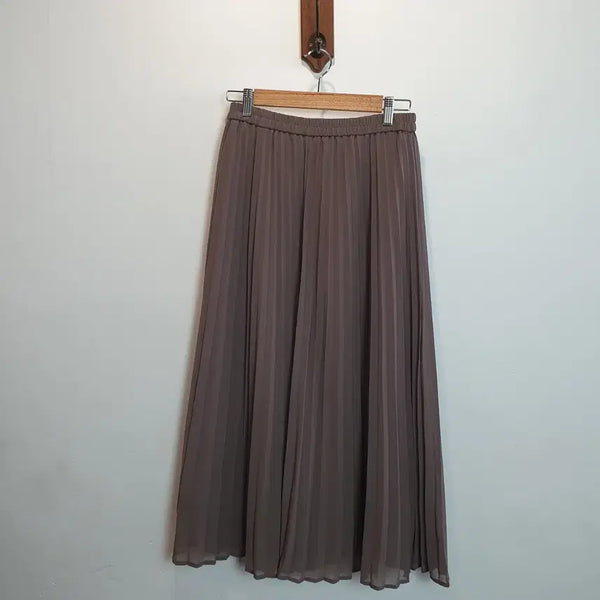 [BUNJANG] GU Brown Pleated Long Skirt / 브라운 플리츠 롱 스커트 GU