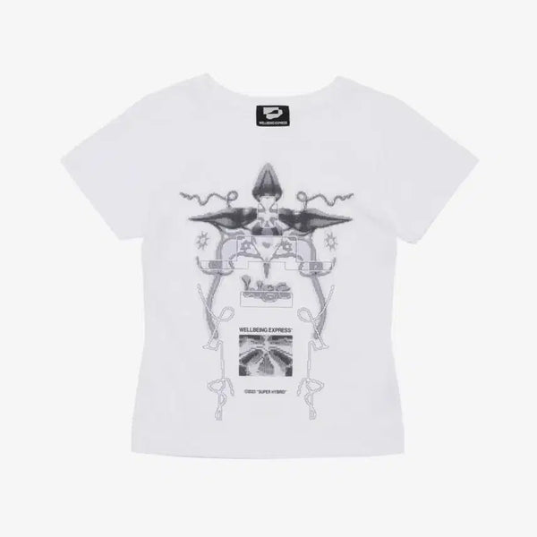 [BUNJANG] Wellbeing Express Digital Tattoo Print T-Shirt White / 웰빙익스프레스 Digital Tattoo Tee 프린팅 반팔 흰색 화이트