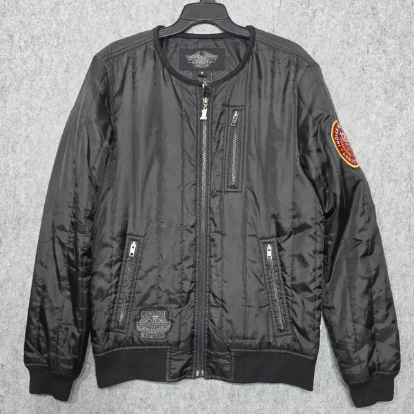 [BUNJANG] Harley-Davidson Vintage Quilting Full Zip Bomber Jacket Black M / 할리 데이비슨 빈티지 퀼팅 풀집업 봄버 자켓 블랙 M