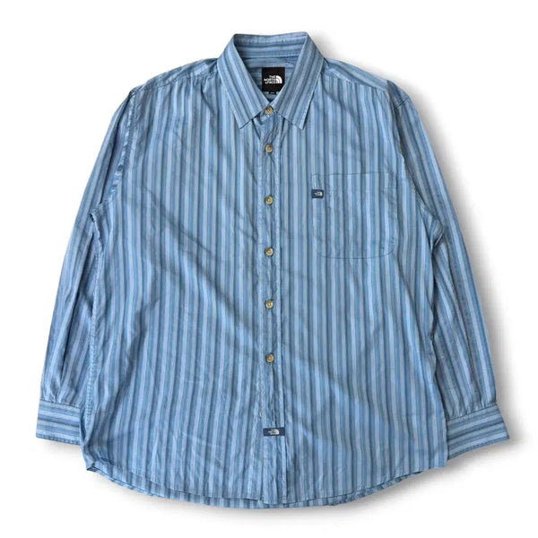 [BUNJANG] The North Face Sky Blue Stripe Nylon Summer Shirt / (95) 노스페이스 스카이블루 스트라이프 나일론 여름셔츠