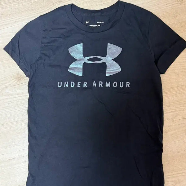 [BUNJANG] Under Armour Logo Short Sleeve T-Shirt Black / 언더아머 로고 반팔 티셔츠 블랙