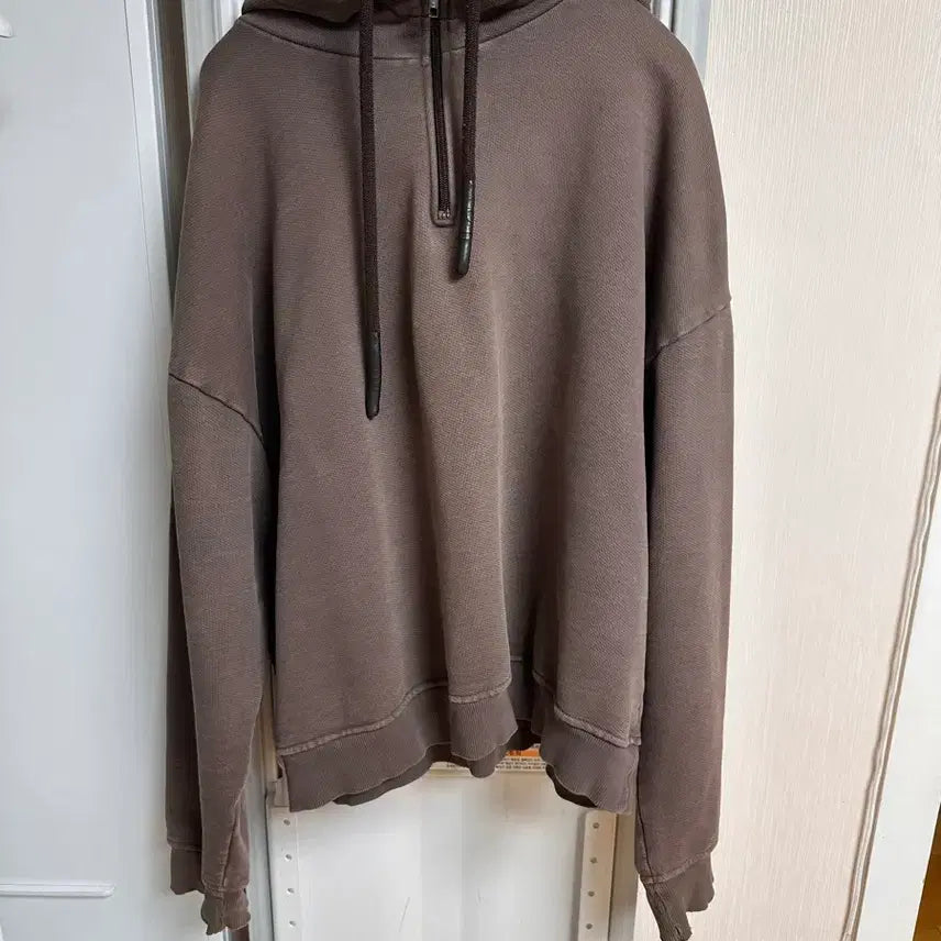 [BUNJANG] Yeezy Season 1 Half Zip Up Hoodie Brown / 이지 시즌 1 하프 집업 후디 브라운