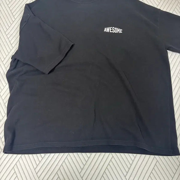 [BUNJANG] Awesome Black Oversized T-Shirt / 블랙 오버핏 반팔티 AWESOME