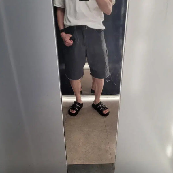 [BUNJANG] Carpenter Bermuda Pants Charcoal / 카펜터 버뮤다 팬츠 차콜