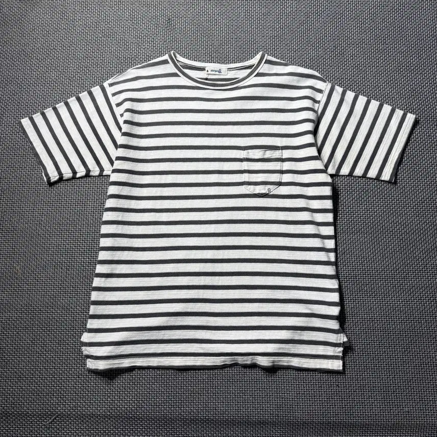 [BUNJANG] 45R Cotton Striped Short Sleeve T-Shirt / 45R 반팔