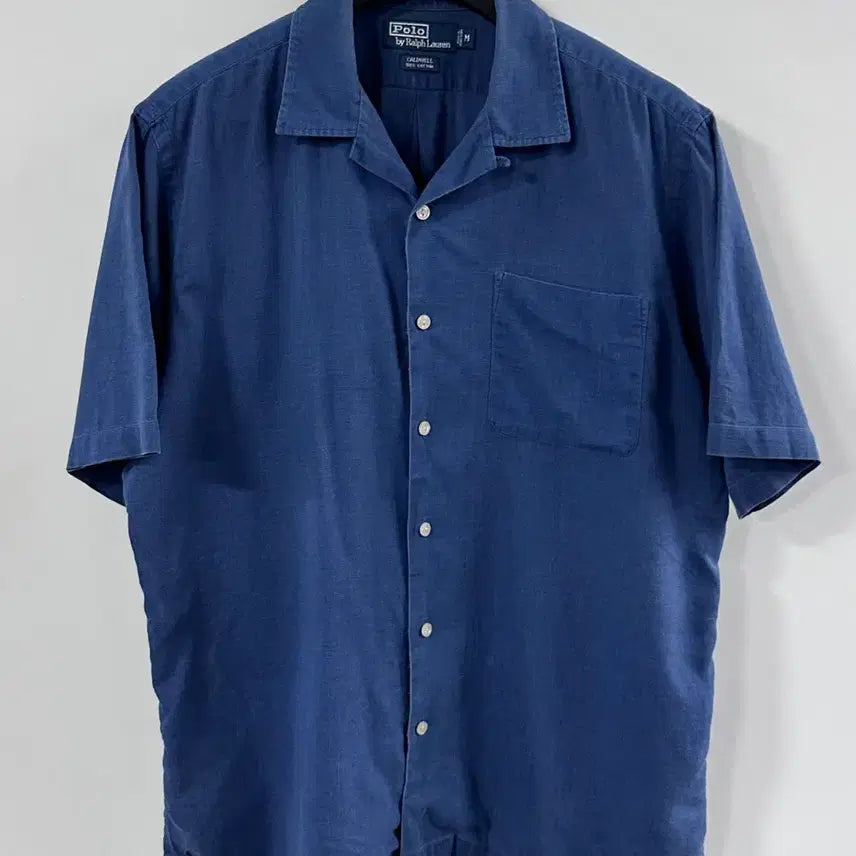 [BUNJANG] Polo Ralph Lauren Caldwell Indigo Blue Short Sleeve Shirt / 폴로 콜드웰 인디고 블루 반소매 셔츠 (va.32)