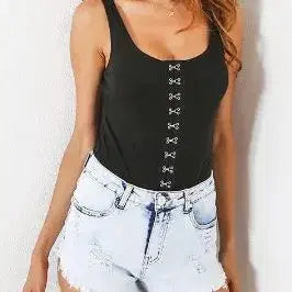 [BUNJANG] Forever 21 Ribbed Button Sleeveless Top / [M] 포에버21 골지 버튼 슬리브리스