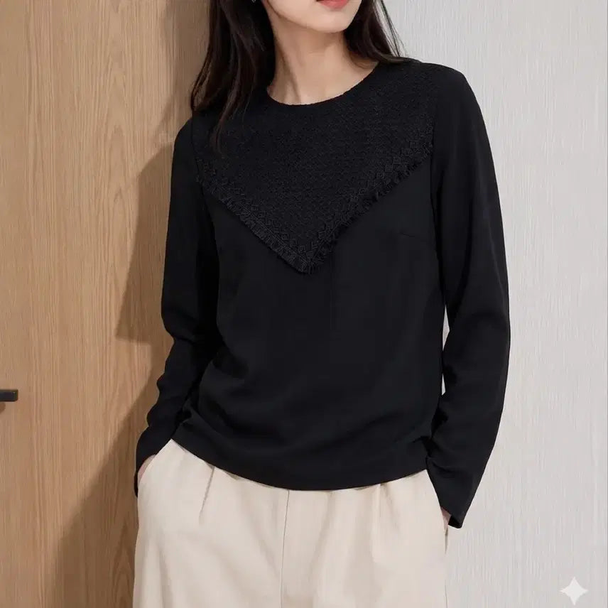 [BUNJANG] Leshop Black Blouse Size 55 / 르샵 블라우스 (55)