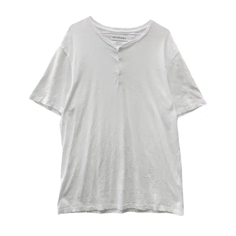 [BUNJANG] ZARA Essential Minimal Half-Sleeve Henley T-Shirt XL / ZARA 자라 에센셜 헨리넥 미니멀 반팔 티 XL