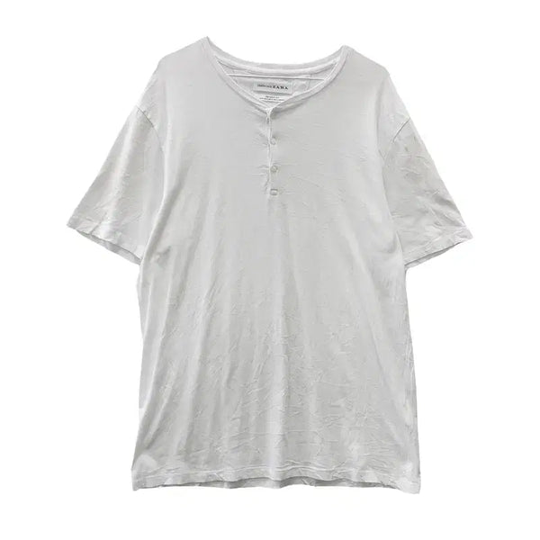 [BUNJANG] ZARA Essential Minimal Half-Sleeve Henley T-Shirt XL / ZARA 자라 에센셜 헨리넥 미니멀 반팔 티 XL