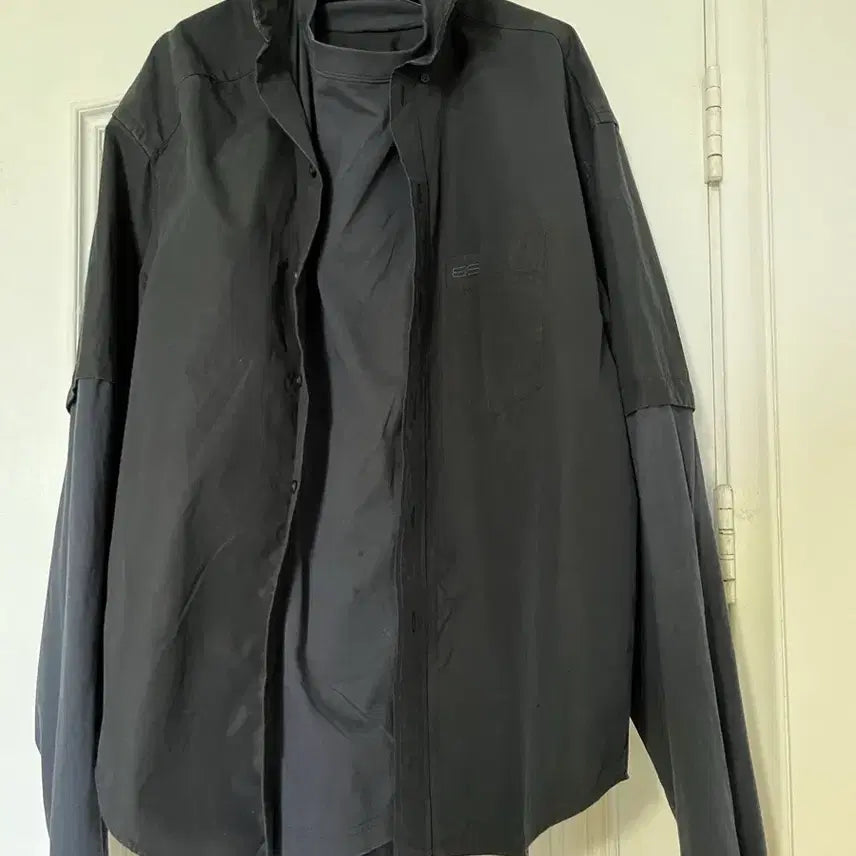 [BUNJANG] Balenciaga Trompe-l'oeil Black Shirt / 발렌시아가 트롱프뢰유 블랙 셔츠