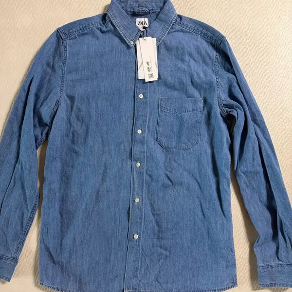 [BUNJANG] ZARA Denim Shirt L Size / ZARA 자라 셔츠 L사이즈 데님 청남방