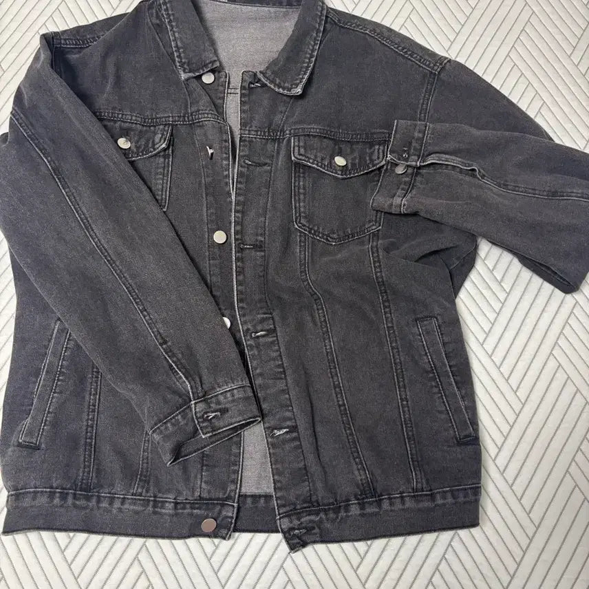 [BUNJANG] Black Oversized Washed Denim Jacket / 오버핏 흑청 데님 자켓 블랙
